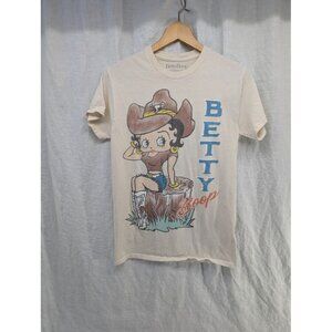 Betty Boop women's size small cowgirl t shirt off white short sleeve T10
